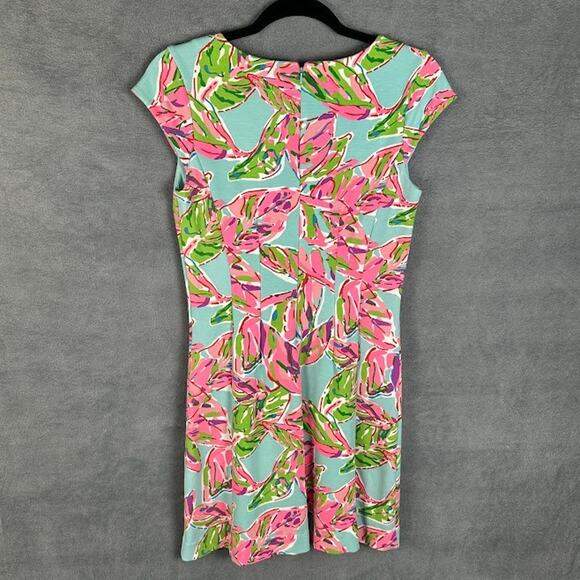 Lilly Pulitzer Dress Womens Small Pink Briella V Neck Tropical Preppy Beach - Picture 6 of 14